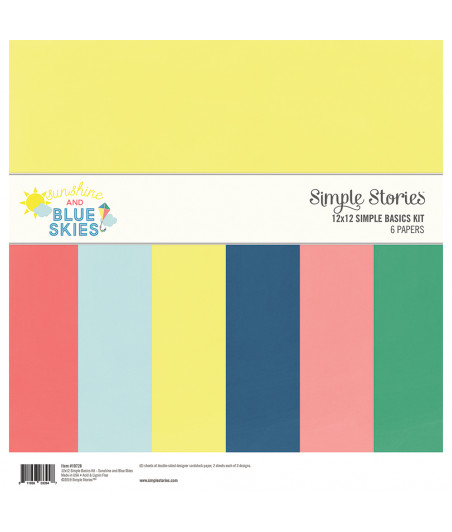 SIMPLE STORIES - Sunshine and Blue Skies - Simple Basics Kit 12"x12"