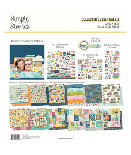 SIMPLE STORIES - Going Places Collector's Essentials Kit -12"x12"