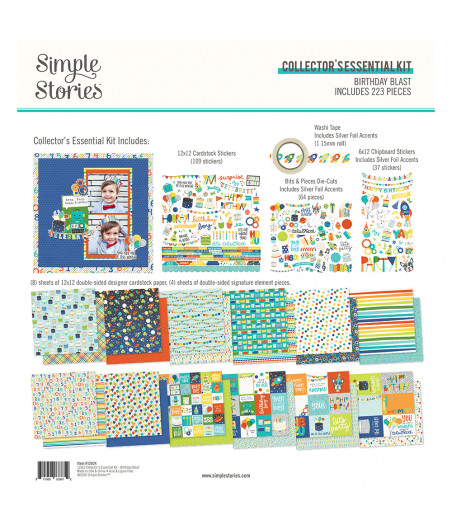 SIMPLE STORIES -  Birthday Blast Collector's Essentials Kit -12"x12"