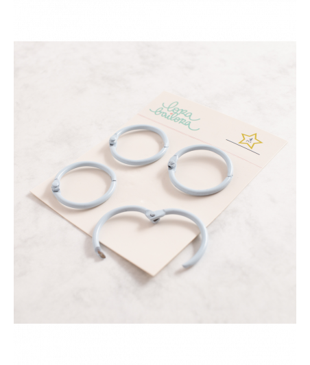 LORA BAILORA - Set de 4 anillas de 30 mm CELESTE PASTELLO