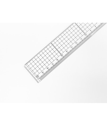 RIGA - Ruler transparant 20cm with metal edge
