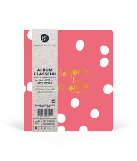 KESI'ART - Planner ring binder 15,75 x 18cm - Bonjour