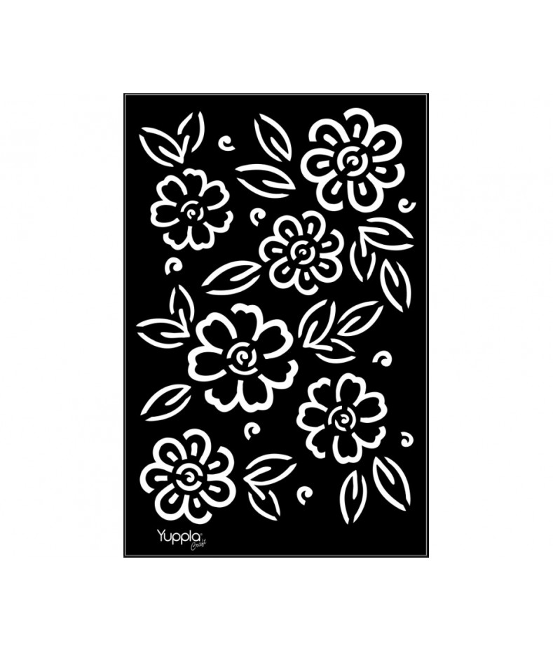 YUPPLA - BLACK Stencil - Mare di fiori