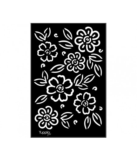 YUPPLA - BLACK Stencil - Mare di fiori