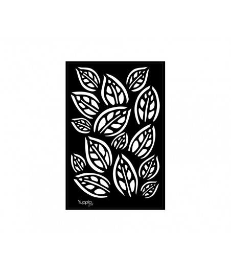 YUPPLA - BLACK Stencil - Tappeto di foglie