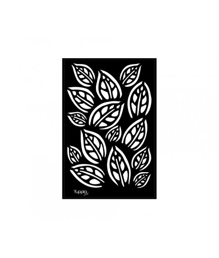 YUPPLA - BLACK Stencil - Tappeto di foglie