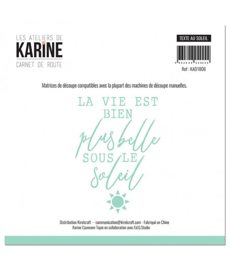 LES ATELIERS DE KARINE - Die Carnet de Route Texte au soleil