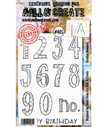 AALL & CREATE - 405 Stamp A6 Doodled Numbers