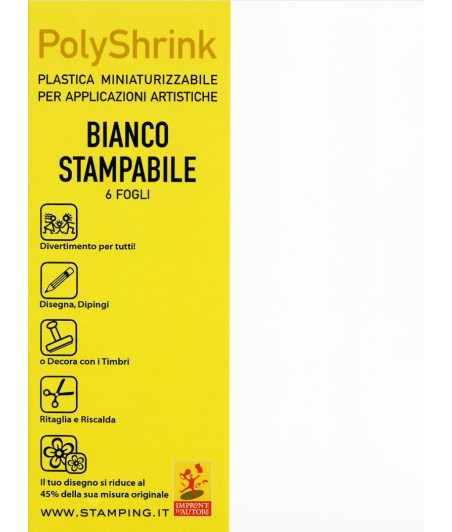 Polyshrink Bianco Stampabile - conf. 6 fogli