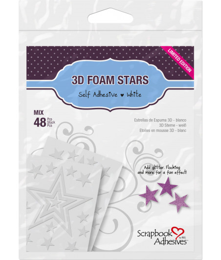 SCRAPBOOK ADHESIVE - 3D Foam Stars (48pcs)