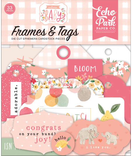 ECHO PARK - Welcome Baby Girl Frames & Tags