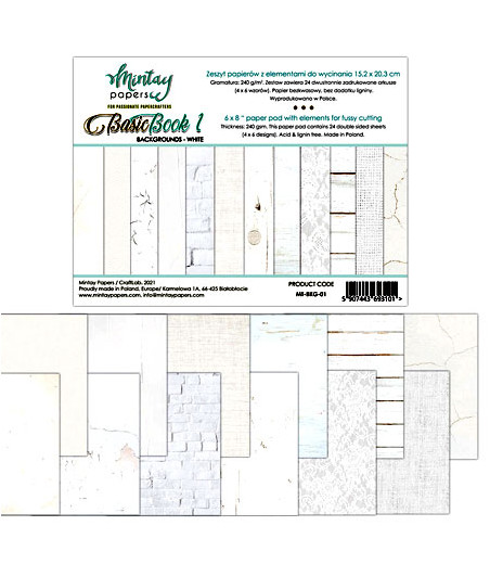 MINTAY BY KAROLA - Basic Book 1 Background White 15x20 cm (6"x8")