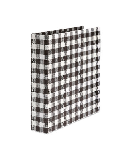 Tommy Art  Raccoglitore ad anelli – Plaid Bianco e Nero