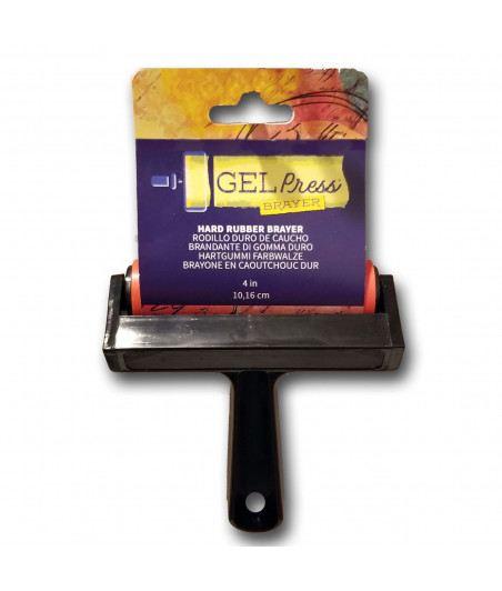 Gel Press - Roller in gomma dura 10.16cm - Nero