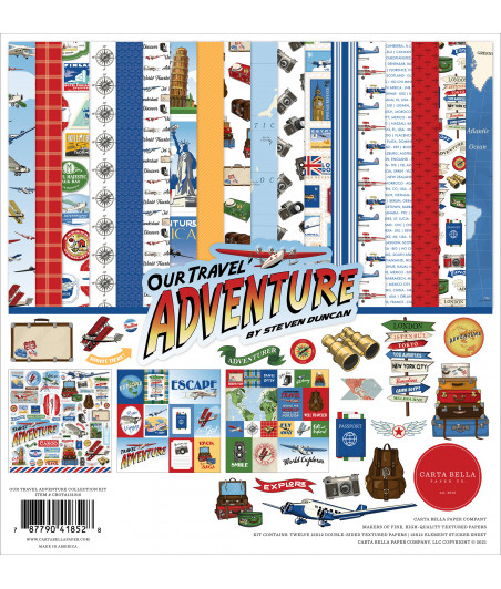 CARTA BELLA - Our Travel Adventure - 12x12  Pad Collection Kit
