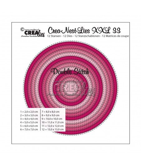 CREALIES - CLNestXXL33 Circles Double Stitch line