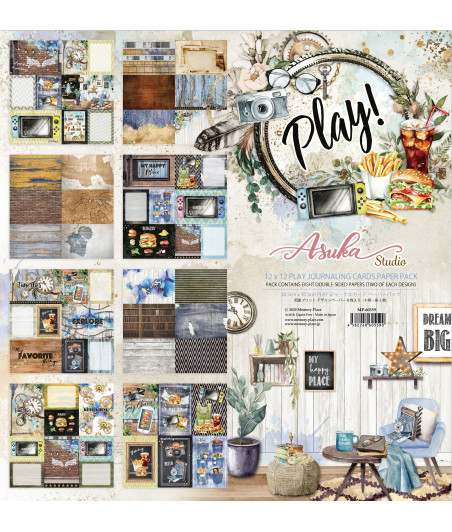 MEMORY PLACE - Play! 12x12 Inch Journaling Cards Paper Pack