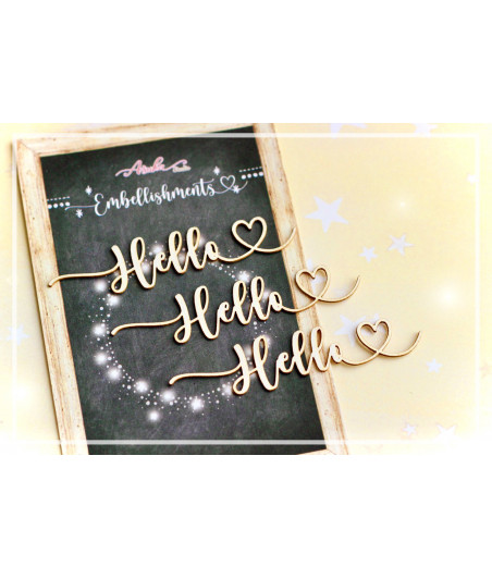 MEMORY PLACE - Hello Embellishment Chipboard (3pcs)