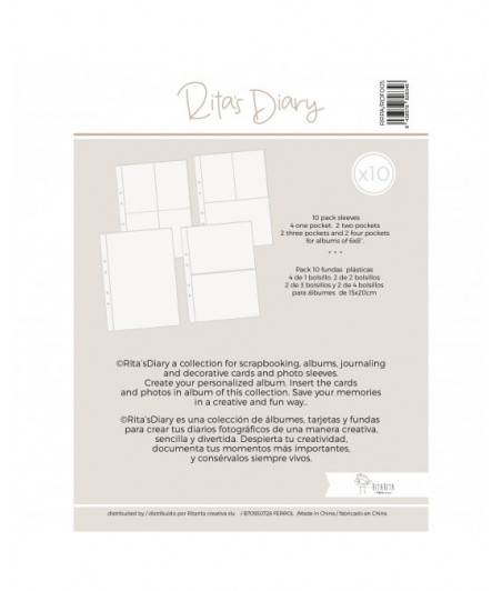 RITA RITA - Page protector - Buste trasparenti per album 6x8