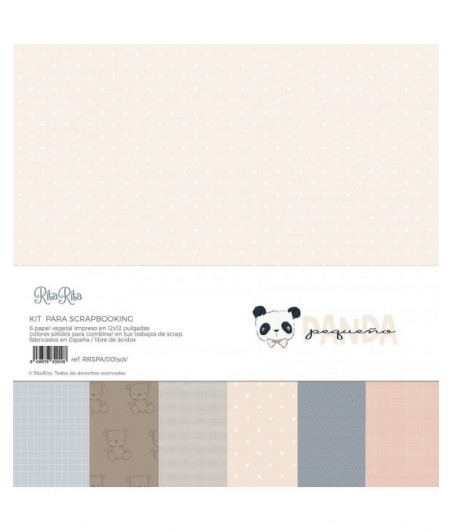 RITA RITA - Panda Rosa Kit 6 carte vellum 12"x12"