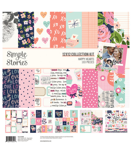 SIMPLE STORIES - Happy Hearts Collection Kit 12x12 Inch Collection Kit