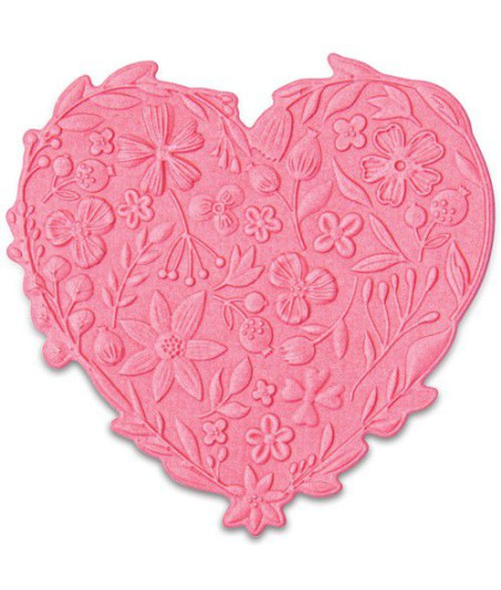 SIZZIX - 3-D Impresslits Emb. Folder Floral Heart Kath Breen