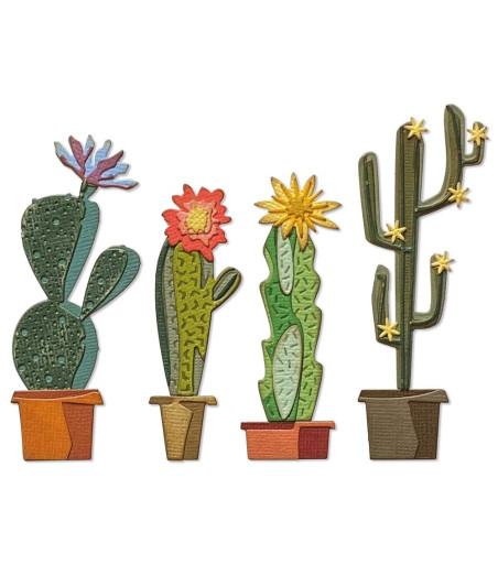 SIZZIX - Thinlits die set Funky cactus