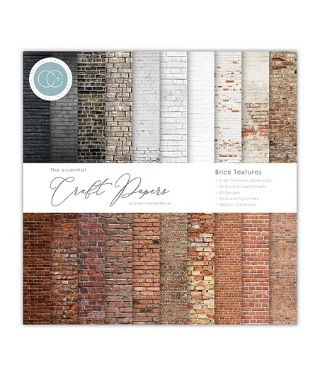 THE ESSENTIAL CRAFT PAPERS - Brick Textures - 6X6 Inch Paper Pad