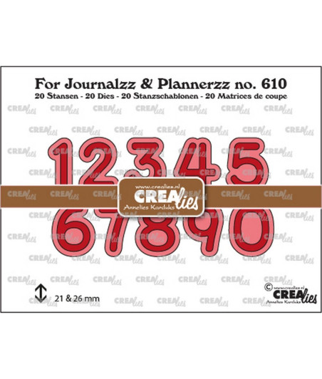 CREALIES - For Journalzz & Plannerzz fustelle da taglio Numbers Nr.610 with shadow