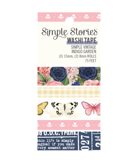SIMPLE STORIES - Simple Vintage Indigo Garden Washi Tape