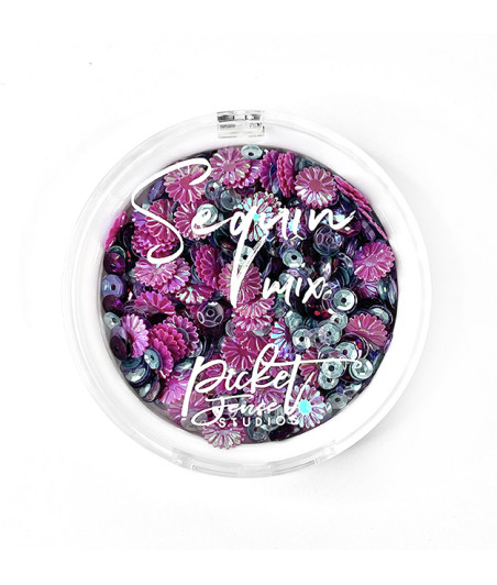 Picket Fence Studios Fuchsia Bottlecap Flowers Sequin Mix