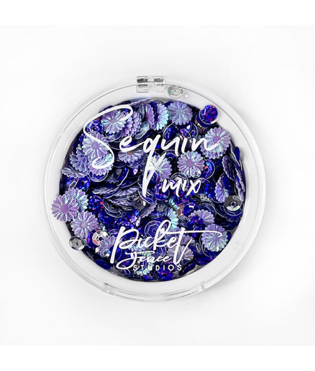 Picket Fence Studios Purple Bottlecap Flowers Sequin Mix