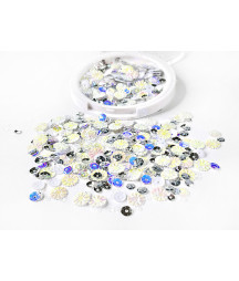 Picket Fence Studios White Bottlecap Flowers Sequin Mix