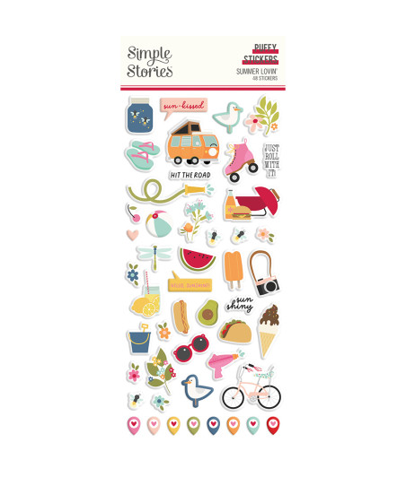 SIMPLE STORIES - Summer Lovin' Puffy Stickers