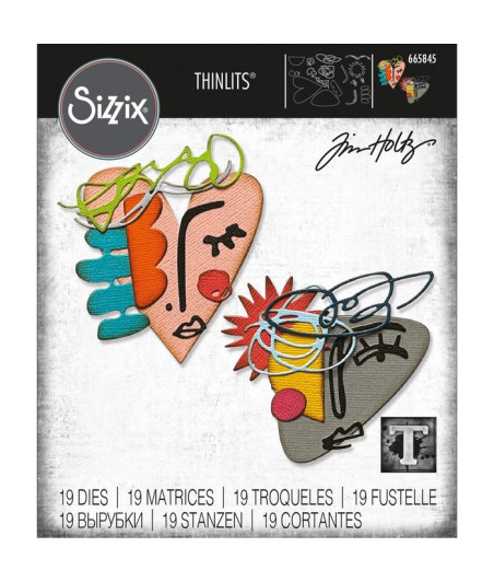 SIZZIX - Tim Holtz Thinlits Die - 9 fustelle floreali