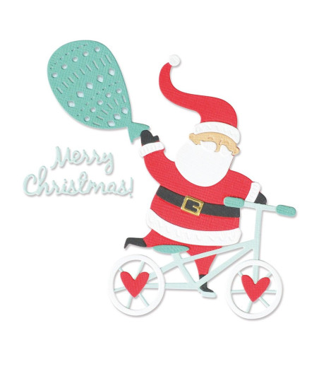 SIZZIX - Thinlits Fustella da Taglio La bici di Babbo Natale