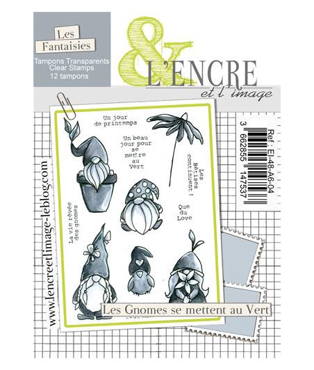 L' ENCRE ET L' IMAGE - Tampon clear - Les Gnomes se mettent au vert