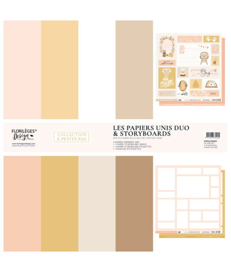 FLORILEGES - Kit papier uni DUO GIRL