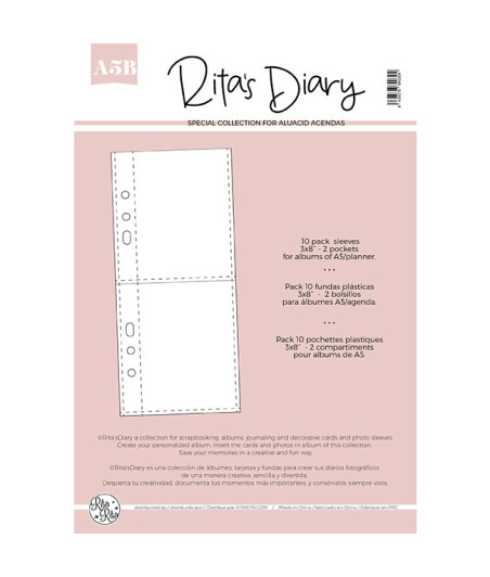 RITA RITA - Page protector - Buste trasparenti per album A5B | 3×8”