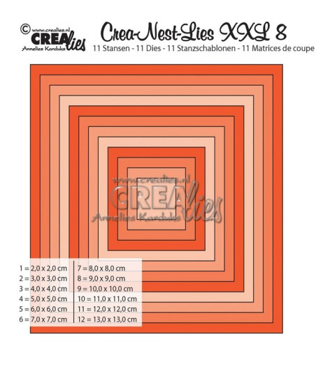 CREALIES -  Crea-Nest-Lies XXL fustelle da taglio no.8 Squares