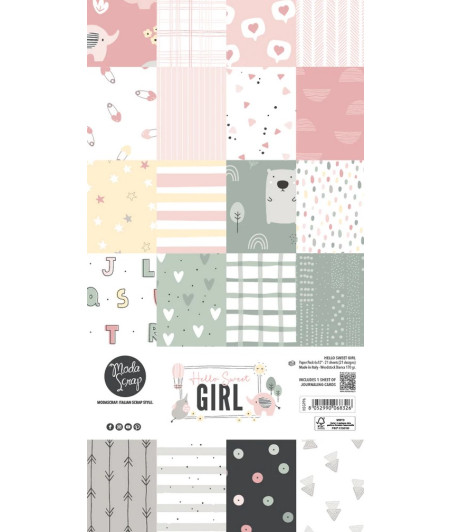 MODASCRAP - PAPER PACK HELLO SWEET GIRL 6x12"