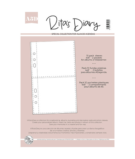 RITA RITA - Confezione di cover A5D | 4×8” 2 tasche per Rita's Diary