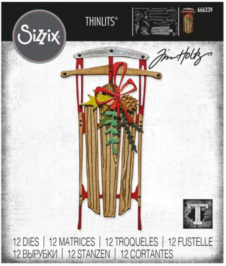 SIZZIX - Thinlits Fustelle da Taglio Vintage Sled