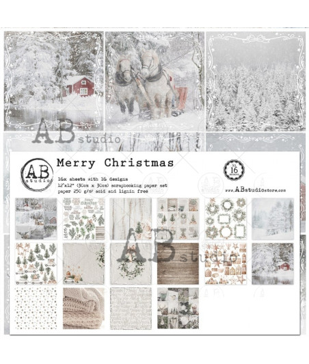 AB STUDIO - "Merry Christmas"- 12x12 inch paper XL bundle