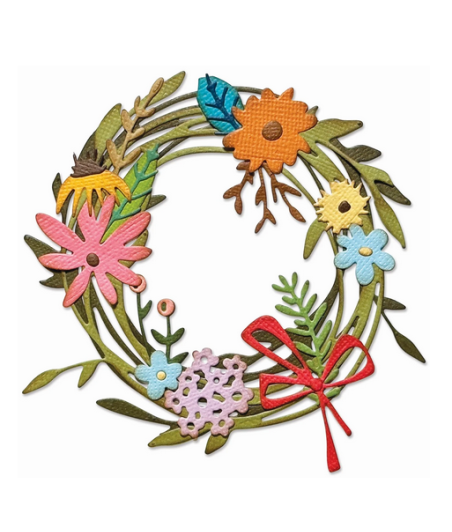 SIZZIX - fustelle Thinlits Vault Funky Floral Wreath