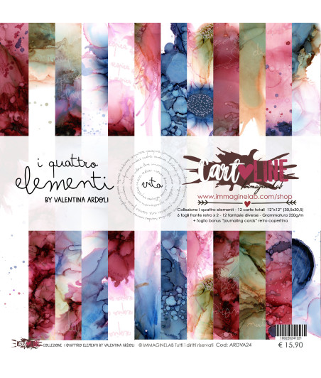CartoLINE - I Quattro Elementi by Valentina Ardoli 12''x12''