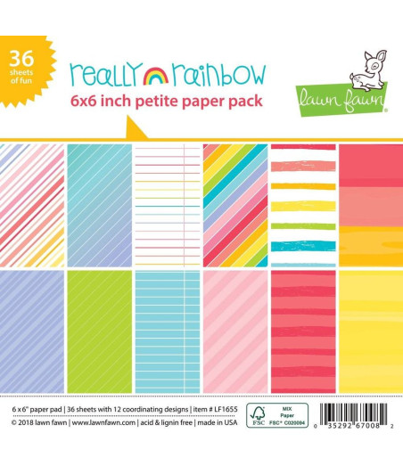 LAWN FAWN - Really Rainbow 6x6 Inch Paper Pad