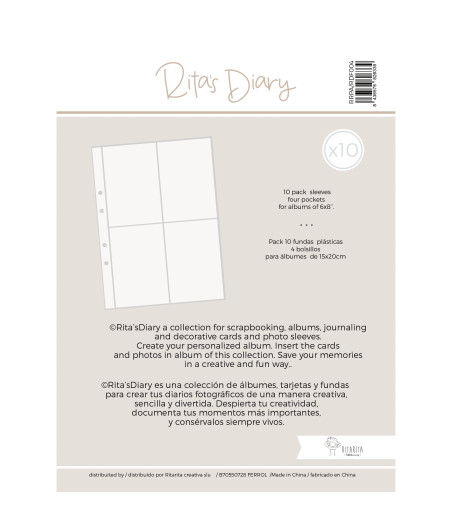 RITA RITA - Page protector - Buste trasparenti per album 6x8
