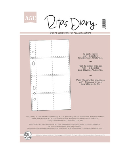 RITA RITA - Page protector - Buste trasparenti A5E per album 4×8