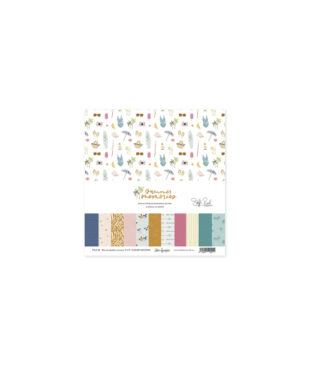 LORA BAILORA - Blocco di 24 carte stampate su un lato 30,5x30,5 cm  - SUMMER MEMORIES